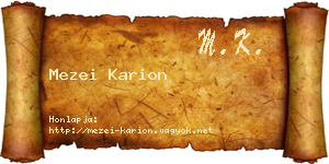 Mezei Karion névjegykártya